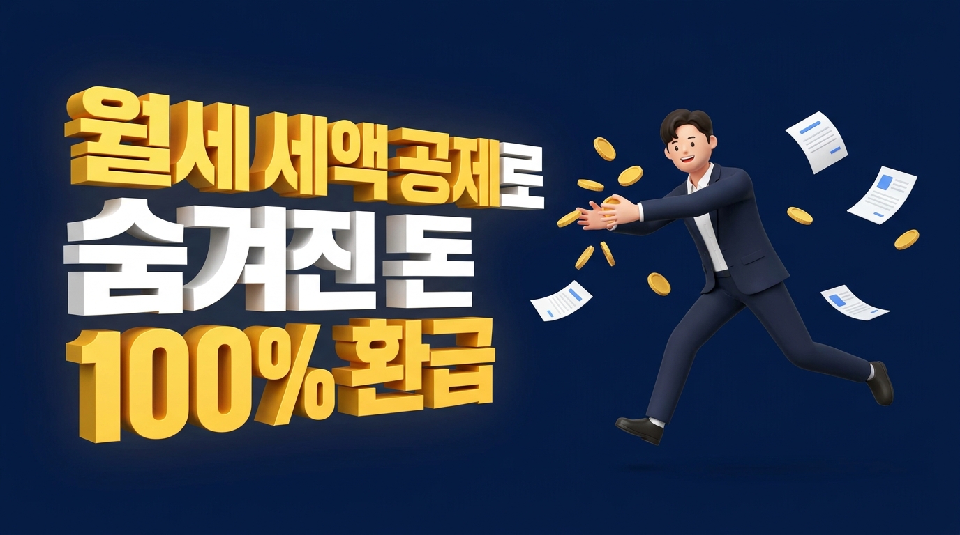 무주택 1인 가구 직장인이 홈택스에서 5년 내 누락된 '월세 세액공제 경정청구'를 신청하여 환급금을 조회하는 화면