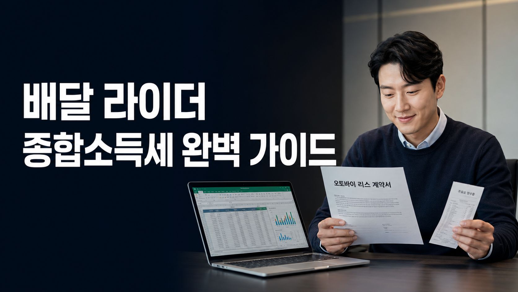 국세청 홈택스 시스템에서 배달 라이더 종합소득세 신고 시 필수적으로 입력해야 하는 오토바이 리스료와 유류비 필요경비 산입 화면