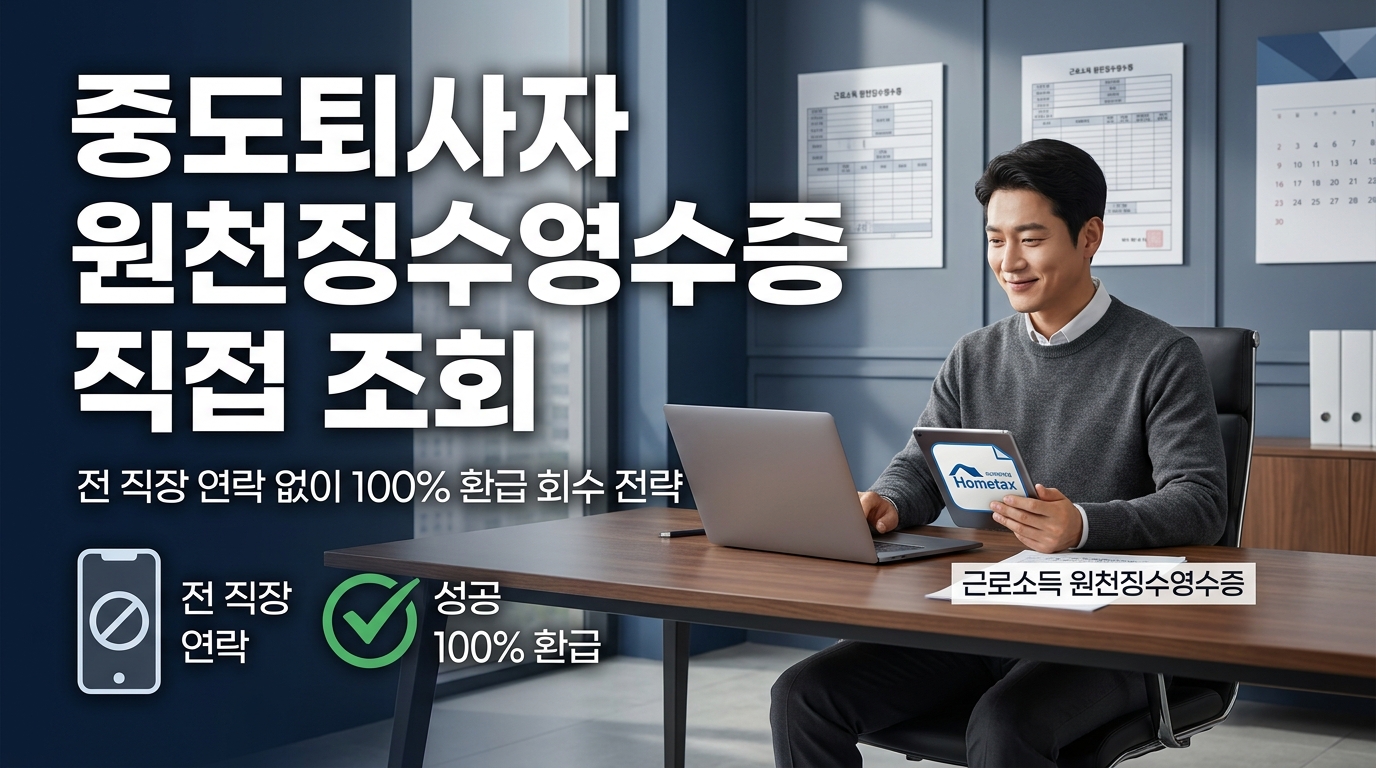 국세청 홈택스 My홈택스 메뉴에서 중도퇴사자 원천징수영수증 직접 조회를 위해 지급명세서 제출내역을 확인하는 화면